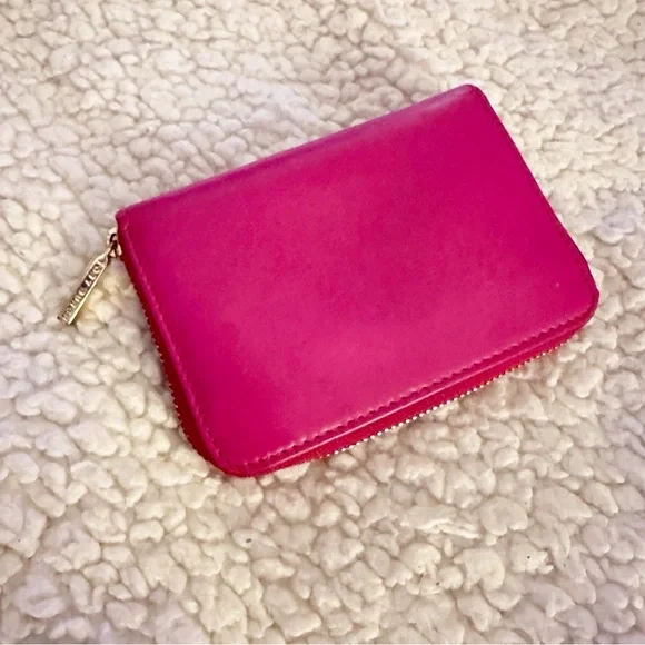 Tory Burch Zip Pink Wallet Keychain with Gold Accent - Picture 9 of 16